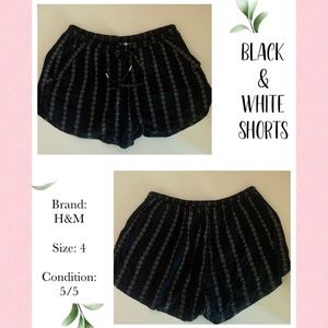 Black and White Patterned Shorts